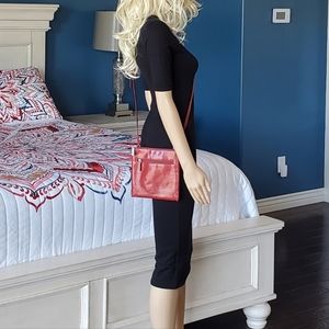 LEATHER HOBO INTERNATIONAL RED CROSSBODY